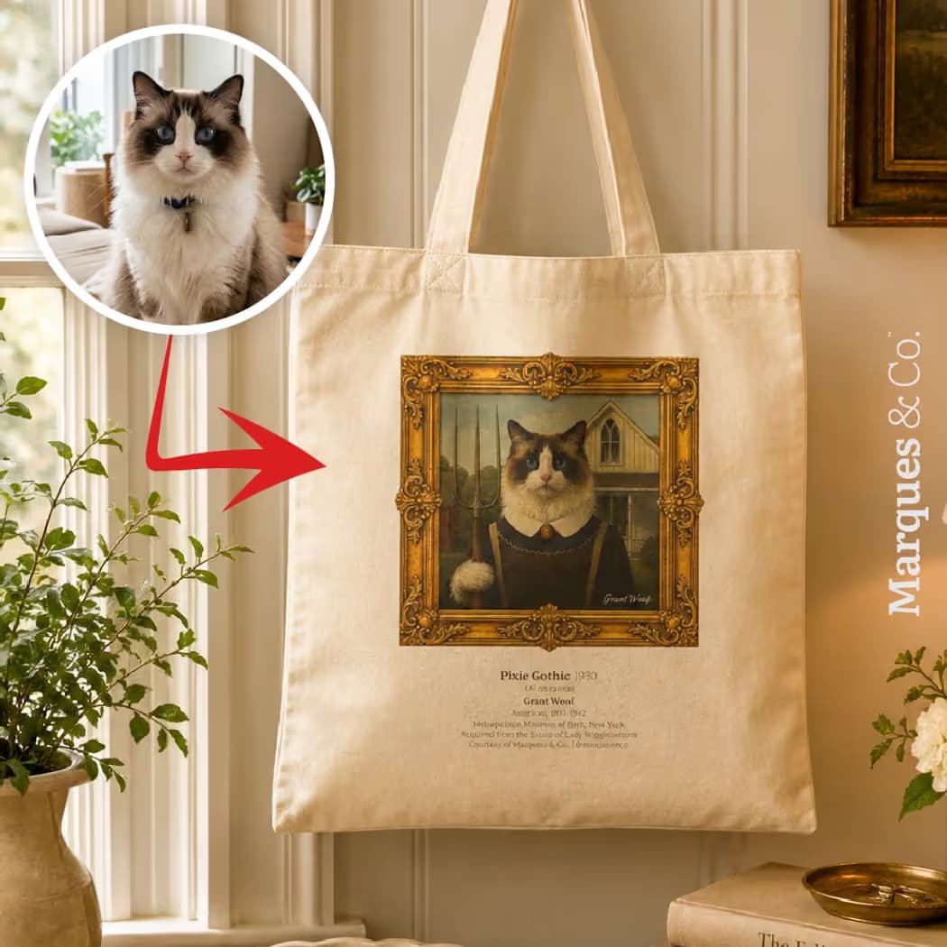 Pet Portrait Tote Bag